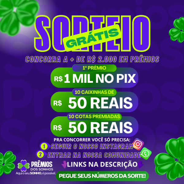 [GRÁTIS] SORTEIO DOS SONHOS✨